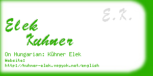 elek kuhner business card