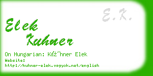 elek kuhner business card